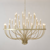 36-Light Gold Industrial Iron Candle Chandelier