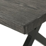 Rolando Outdoor Aluminum Dining Table with Steel Frame