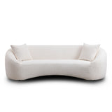 Curved 3 Seater Sofa For Living Room - White