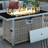 K&K 43' Propane Gas Fire Pit Table, Grey