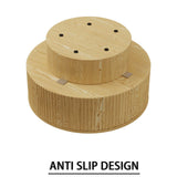 Modern Circular Coffee Table With Stripe Design And Storage Space