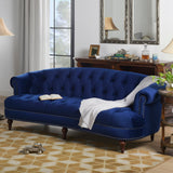 La Rosa Victorian Chesterfield Tufted Sofa, Navy Blue Velvet
