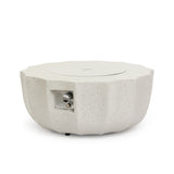 36" Propane Gas Fire Pit Table in Beige Concrete