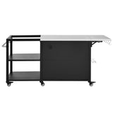 K&K 76.6' Outdoor Grill Cart with Storage Cabinet