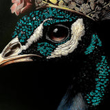 Peacock's Crown II - With Hand-Applied Gold Leaf & Glitter