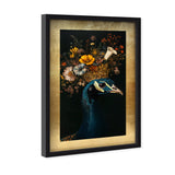 Peacock's Crown I - With Hand-Applied Gold Leaf & Glitter
