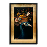 Peacock's Crown I - With Hand-Applied Gold Leaf & Glitter
