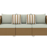 Rattan Wicker Seater Patio Couch with Cushions and Throw Pillows