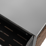 Outdoor Kitchen Wicker Island Rolling Cart & Storage Cabinet Brown