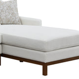 Valiant Chenille Sectional Sofa With 4 Pillows - Ivory
