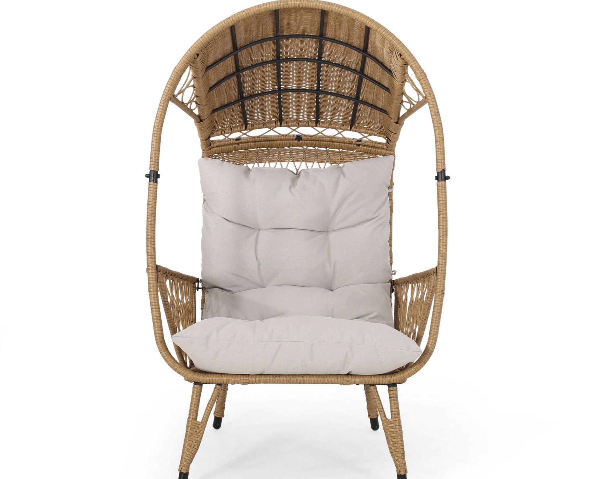 Outdoor Wicker Standing Basket Chair With Cushion