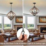 Farmhouse Chandeliers for Dining Room, 6-Light Rustic Light Fixture