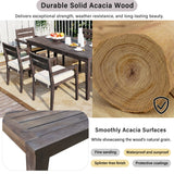 U_Style 7 Pieces Acacia Wood Outdoor Dining Set with Cushions