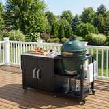K&K 76.6' Outdoor Grill Cart with Storage Cabinet