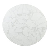 Clayten - Around Dining Table - Marble / Espresso