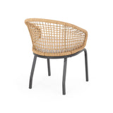 Outdoor Wicker Chair With Powder-Coated Iron Legs