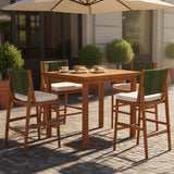 4 Pieces Arly Green Outdoor Bar Stool Set