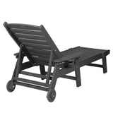 Outdoor Lounge Chair with Wood Texture and Adjustable Backrest