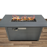 The 50,000 BTU Stainless Steel Fire Pit Table with Lid