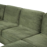 Upholstered U-Shaped Sectional Sofa with Movable Ottoman and Storage Pockets - Multiple Colors