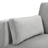 Knox 36' Modern Farmhouse Arm Chair, Opal Grey Velvet