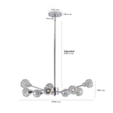 28" Modern Crystal Chandelier With 9 Lights