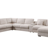 Celine - Fabric Corner Sectional Sofa With Right-Facing Chaise, Cupholders, And Charging Ports