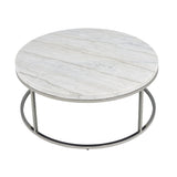 Zaidee Marble Top Nickel Coffee Table - White