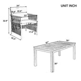 TOPMAX Patio 5pcs Wooden Dining Table Set