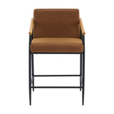 Mid Century Modern Counter Stool Set With Iron Frame