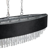 39' Modern Crystal Chandelier with Black Imitation Velvet Shade