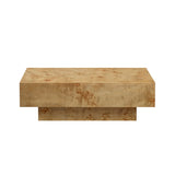 43.31 Inch Burl Wood Veneer Coffee Table