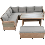TOMAX 5-Piece Outdoor Patio Rattan Sofa Set