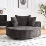55''L Chenille Foam Single Swivel Chair