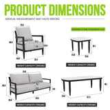 Outdoor Conversation Set With Chairs, Bench Sofa, Tables, Sunbrella Cushions