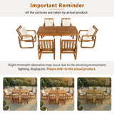 7 Piece Outdoor Patio Dining Set With Removable Cushions