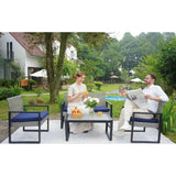 4 Piece Patio Furniture Set With Acacia Wood Table Top