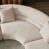 Modular Curved Sectional Sofa, 3-Piece Free-Form Configuration