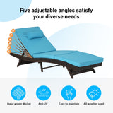Outdoor Wicker Chaise Reclining Chair Set of 2