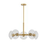 26" Modern Gold 5-Light Sputnik Chandelier with Clear Glass Shades