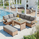 TOMAX 5-Piece Outdoor Patio Rattan Sofa Set