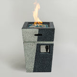 20' Propane Gas Fire Pit Table, 50000 BTU Square Concrete Fire Pit