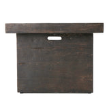 Anchorage 32'' Wood Square MGO Fire Pit Brown - 40,000 BTU