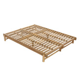 Light Teak Finish Acacia Wood Double Chaise Lounger