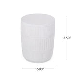 Outdoor Patio End Table - Antique White