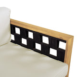 Three-Seater Outdoor Daybed - Acacia Wood Teak Finish Frame