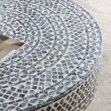 Unique Capiz Coffee Table & Pedestal Base