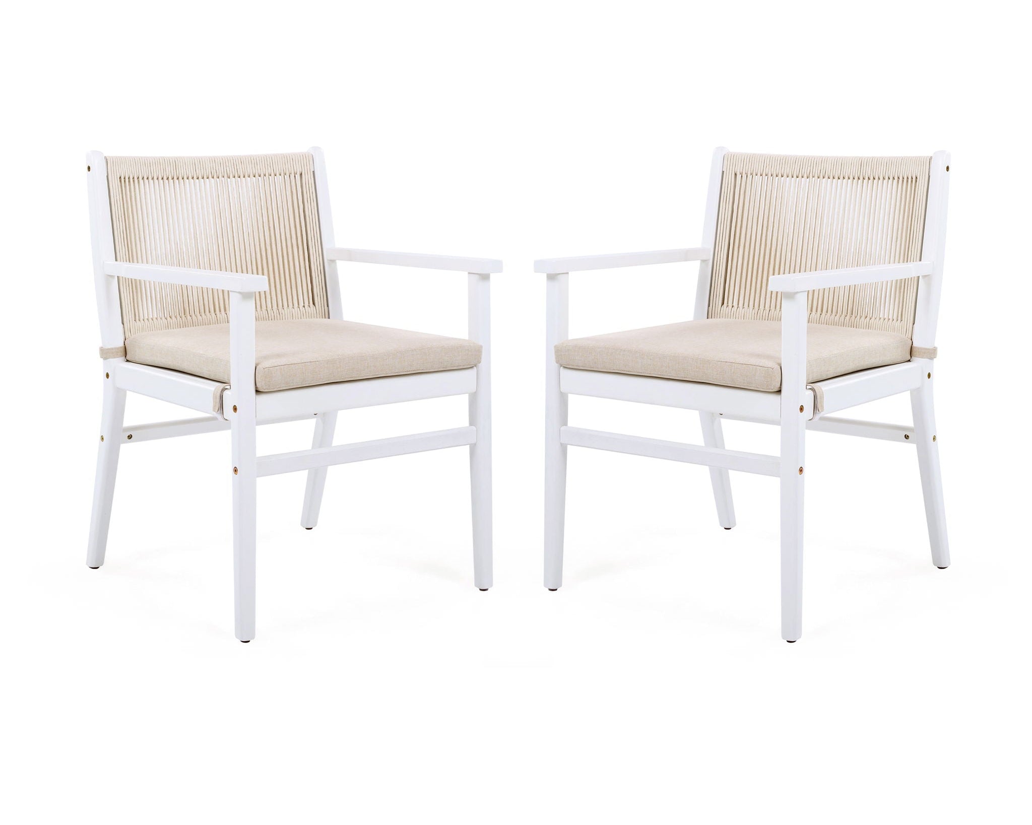 Outdoor Acacia Wood Patio Dining Armchair (Set of 2)