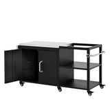 K&K 76.6' Outdoor Grill Cart with Storage Cabinet