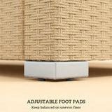 Outdoor Furniture Rattan Sofa with Cushions and Throw Pillows